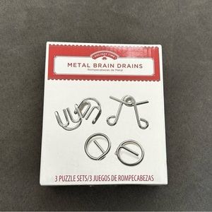 NIB! Holiday Time Metal Brain Drains Set of 3 Puzzles